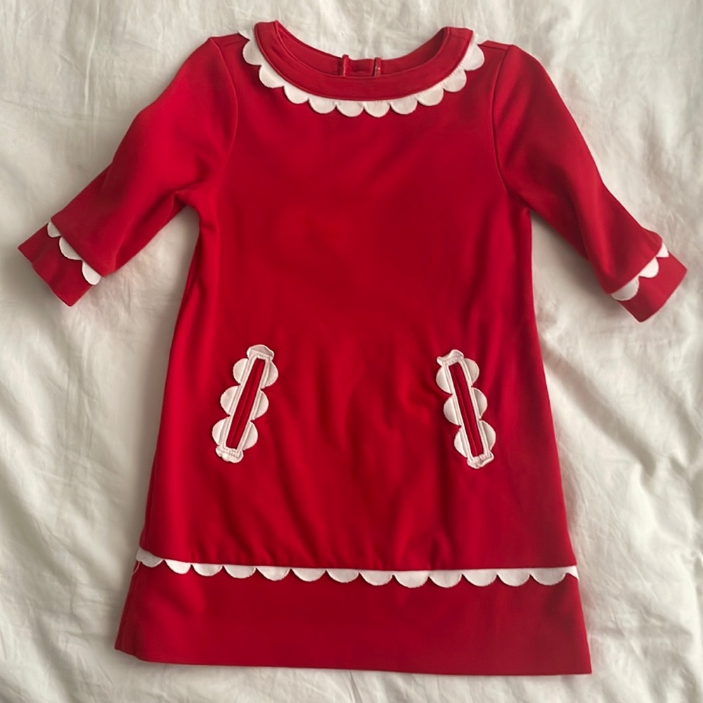 BabyGap Toddler red dress with scallop trim